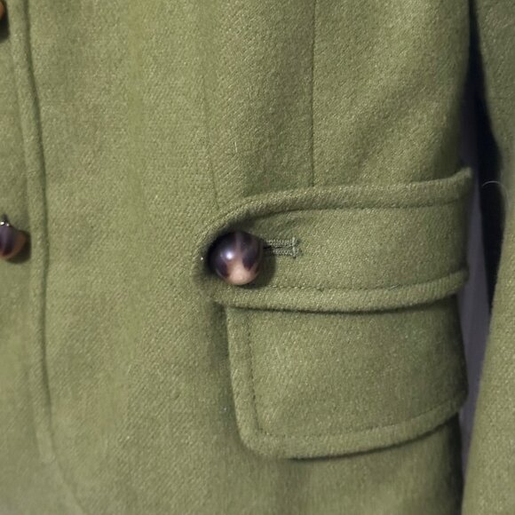 Etcetera Green Wool Vintage Military Style Jacket, Size 4 - Picture 8 of 9